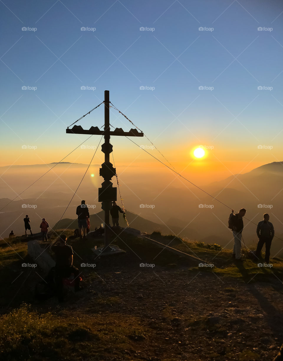 Sunrise - early in the morning at the Mountain summit 