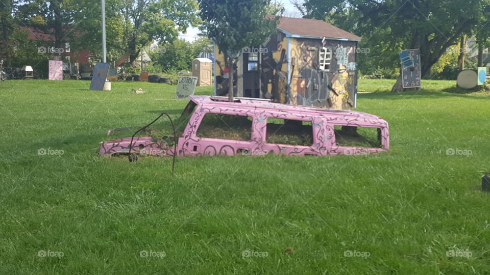 Part of Detroit's Heidelberg Project, and iconic art installation, made to bring attention to a crime ridden area.