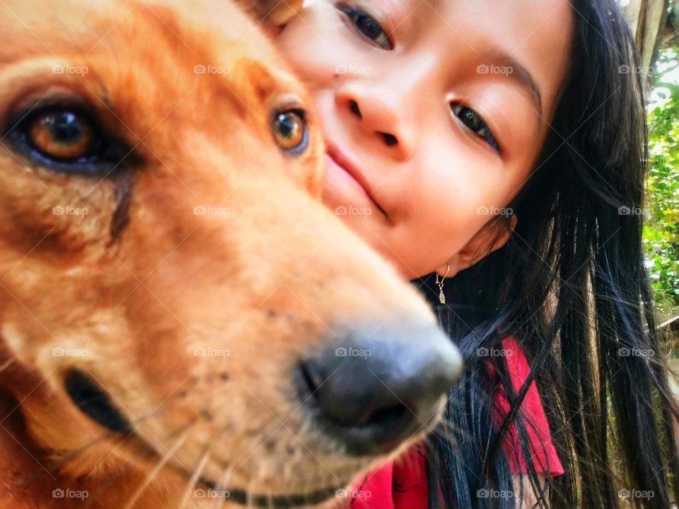 My little girl and our dog are having a great time.