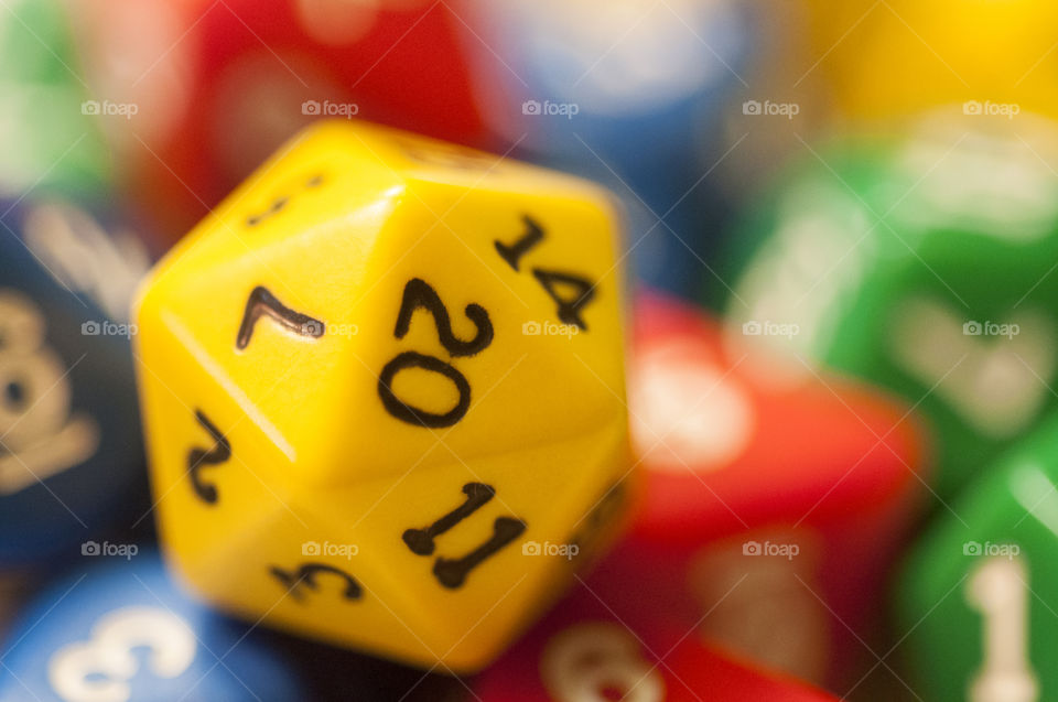 Close-Up of Colorful Dice
