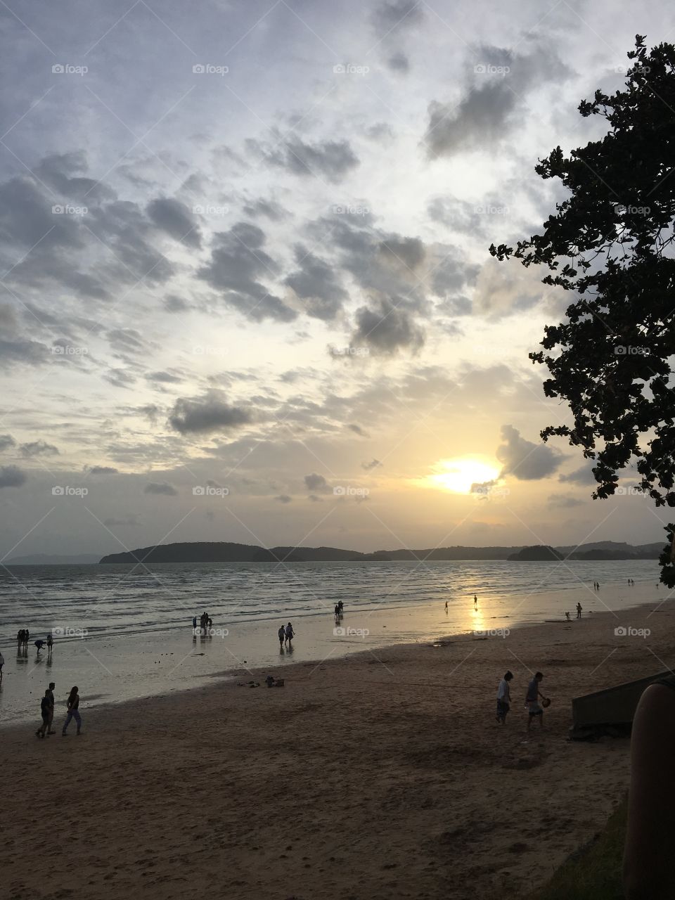 Sunset at the beach in thailand