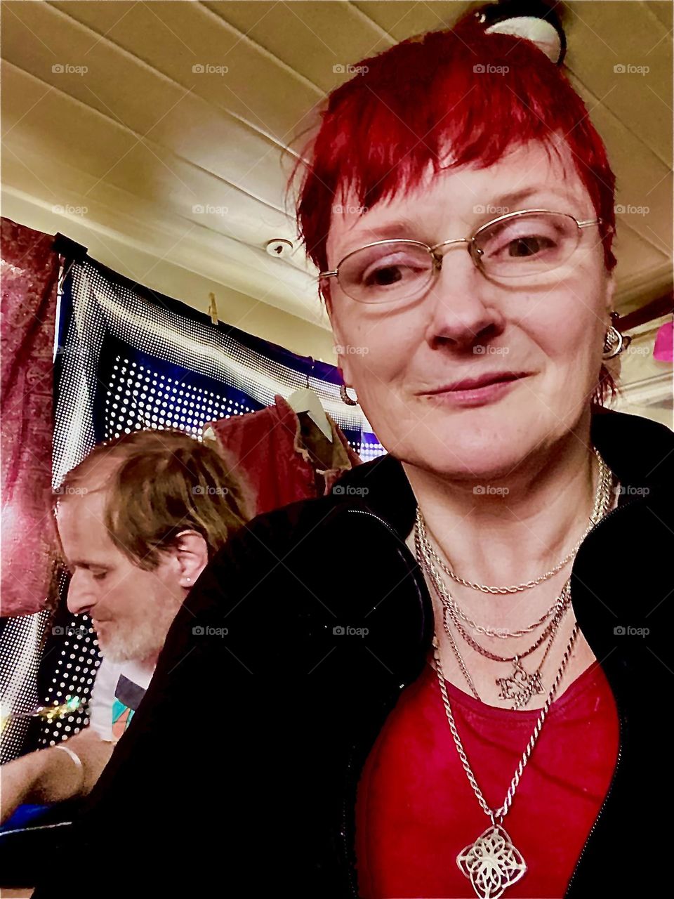 I, “Petra Schiller” a.k.a. “Maximiliane Feuerfuchs” and my longtime partner “Timothy Trespas” are sitting together reminiscing about our lives together aboard the “Salvation”, our “1969 Luhrs” cabin cruiser. 2021. Hypnotic Productions