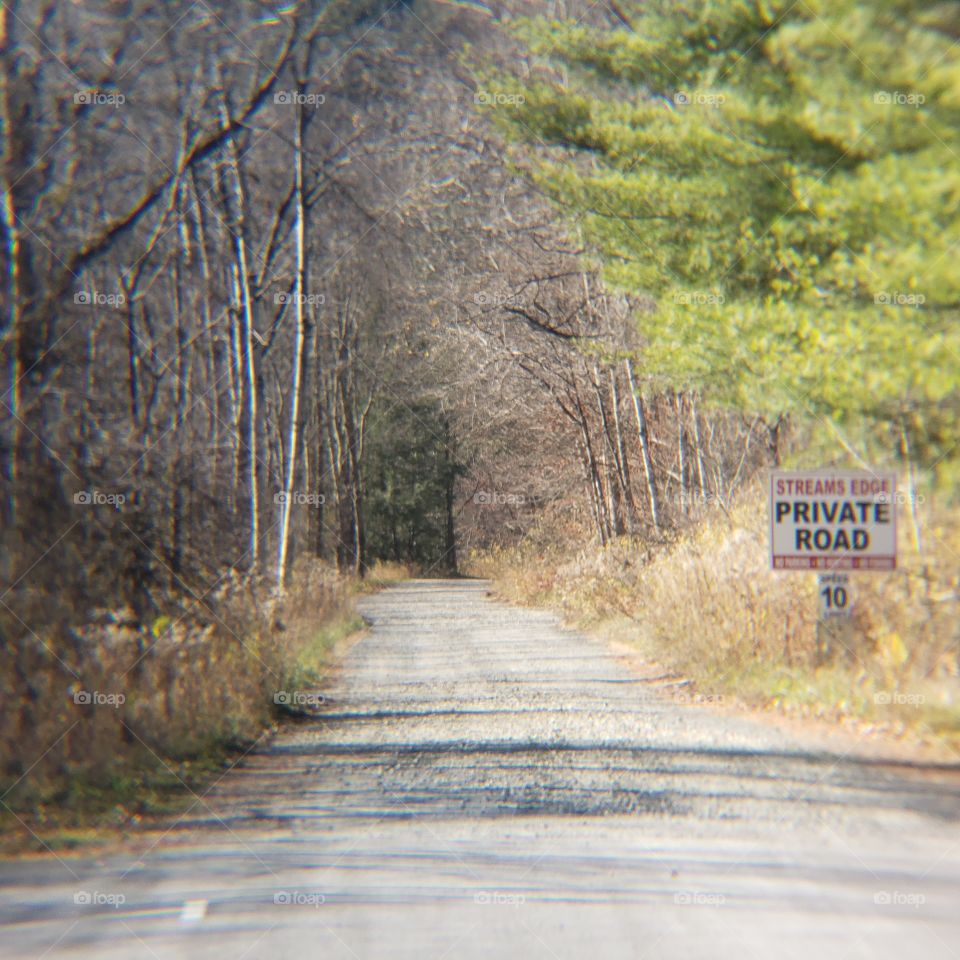 Private Streams Edge Road Running Along Water