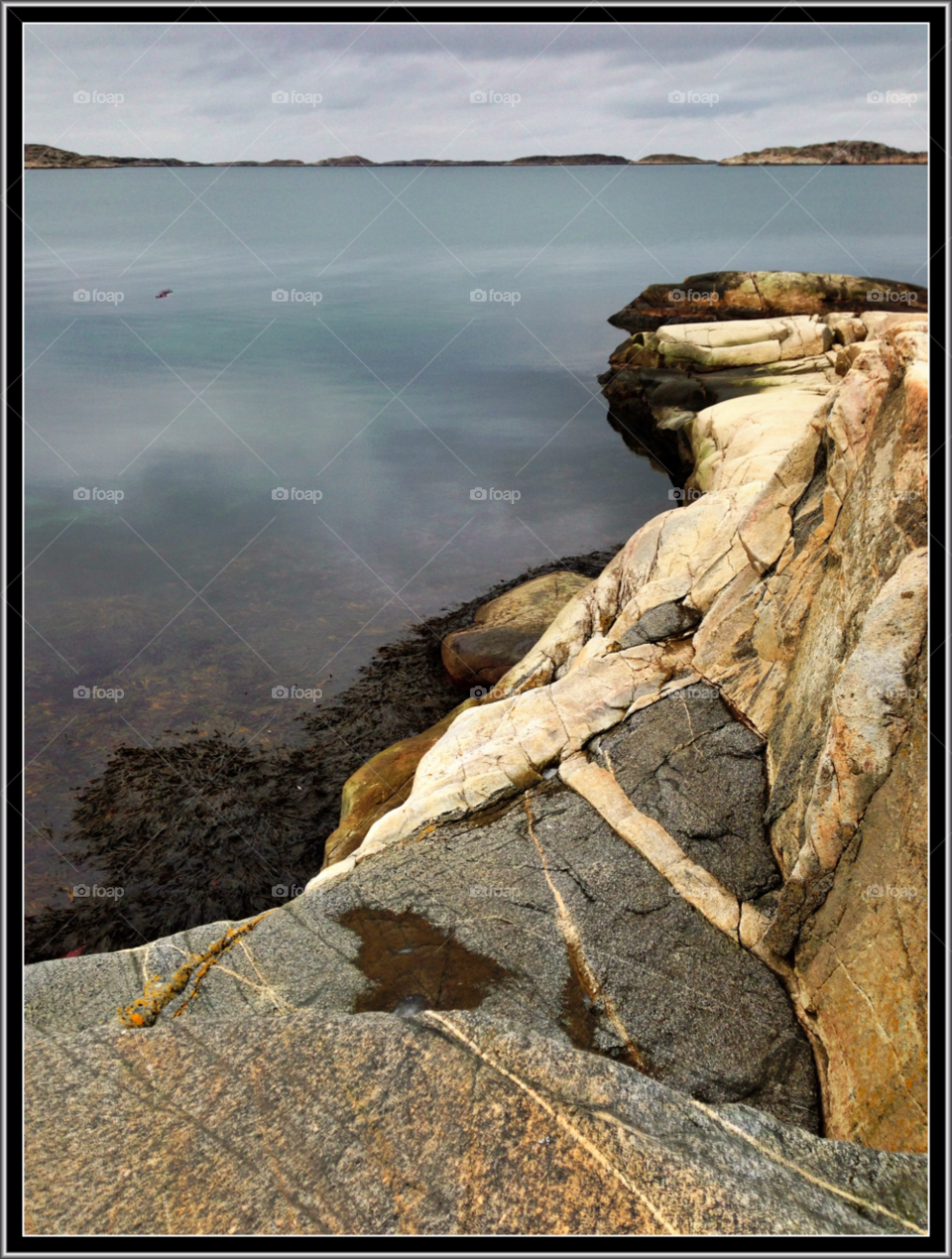 sea horizon rocks coast by haq