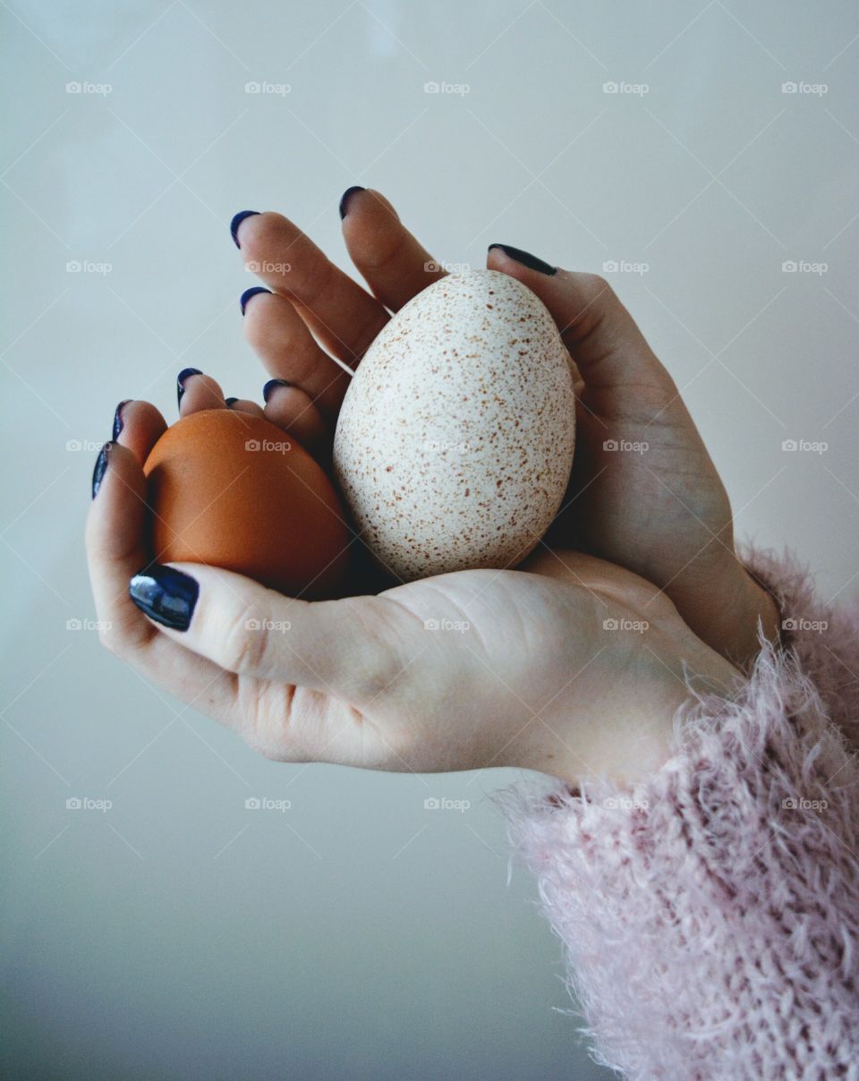 eggs in hands