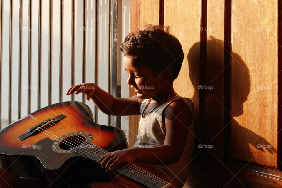 playing guitar