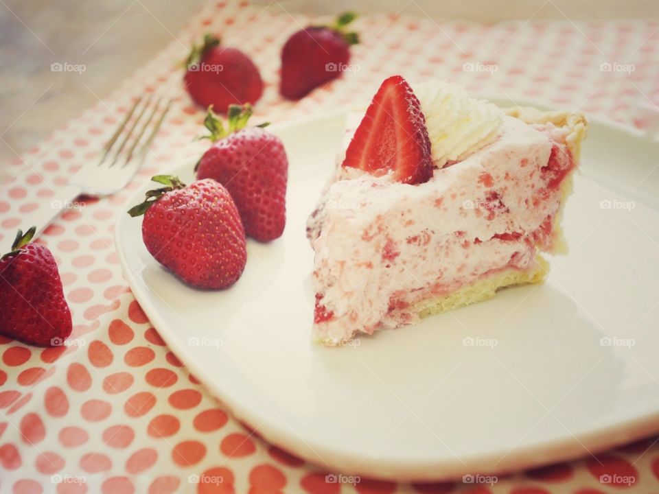 beautiful cake made by strawberries.