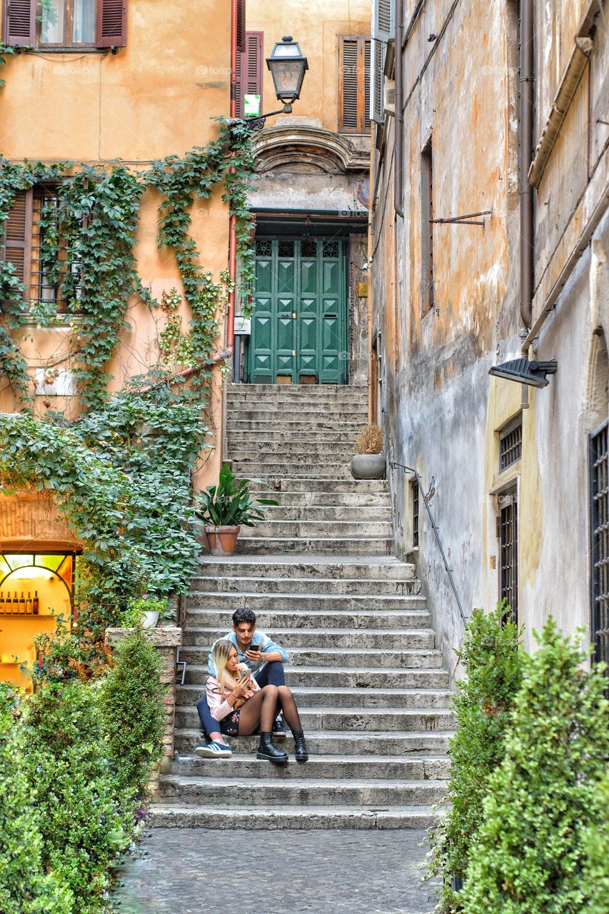 Street scene in Rome Italy