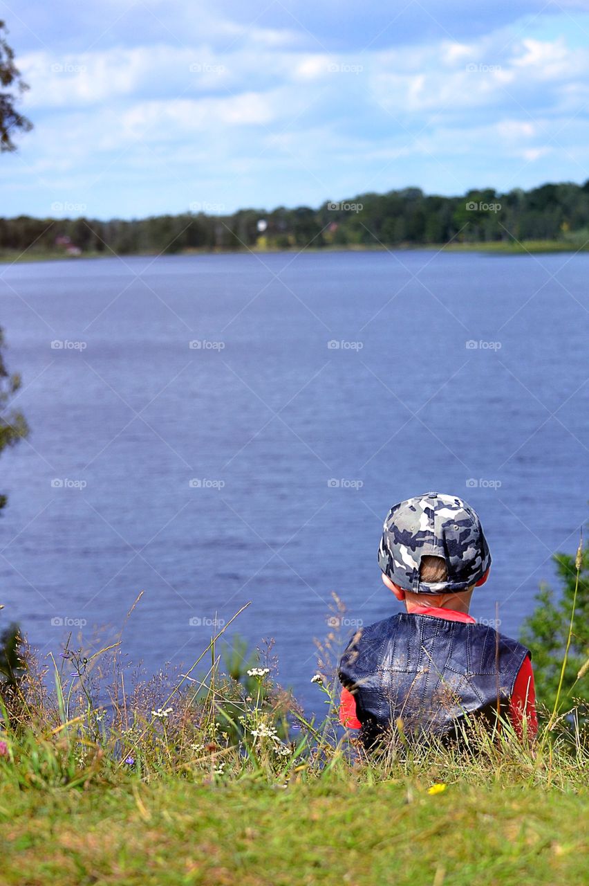 Boy looking at the views