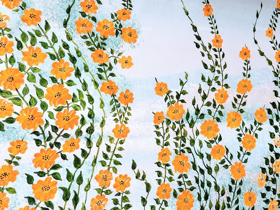 floral background orange flowers