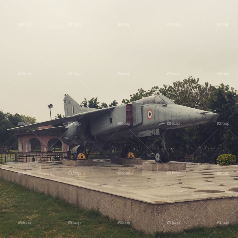 Indian air forces. in a delhi garden