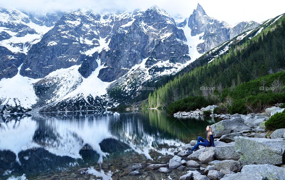 polish tatry and the morskie oko lake view