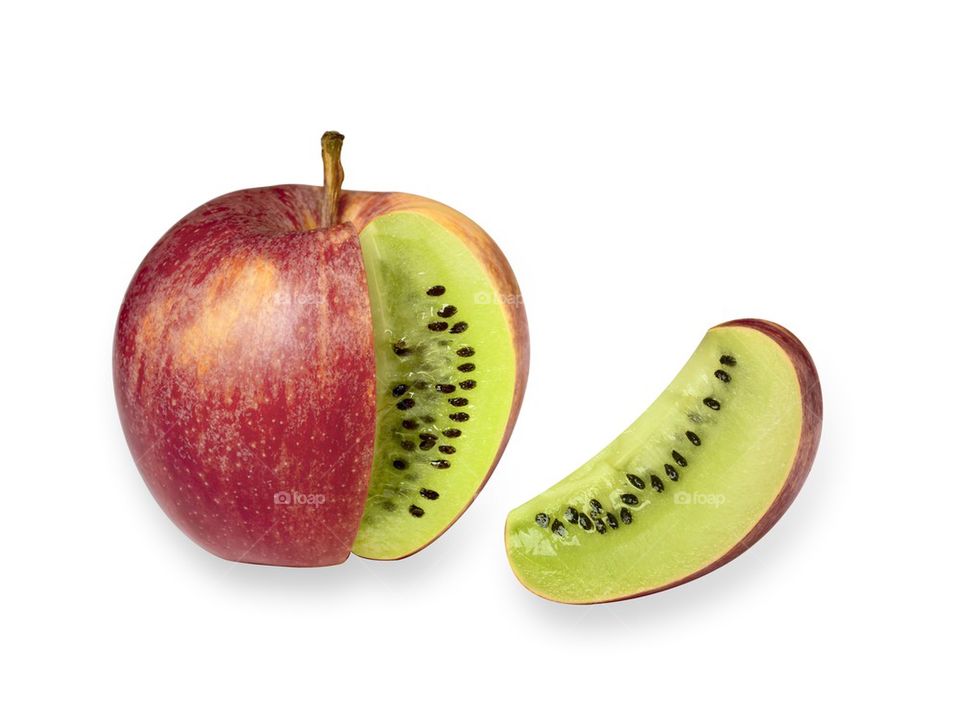 Outside Apple inside  kiwi 
