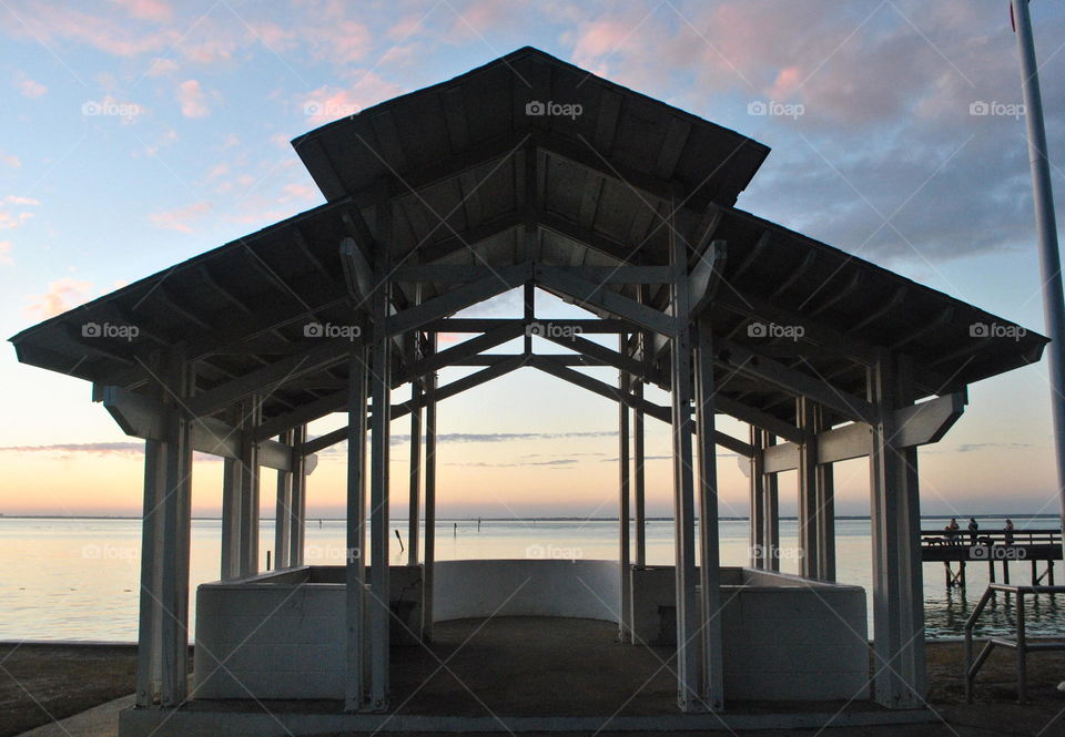 A beautiful view from the park by the pier