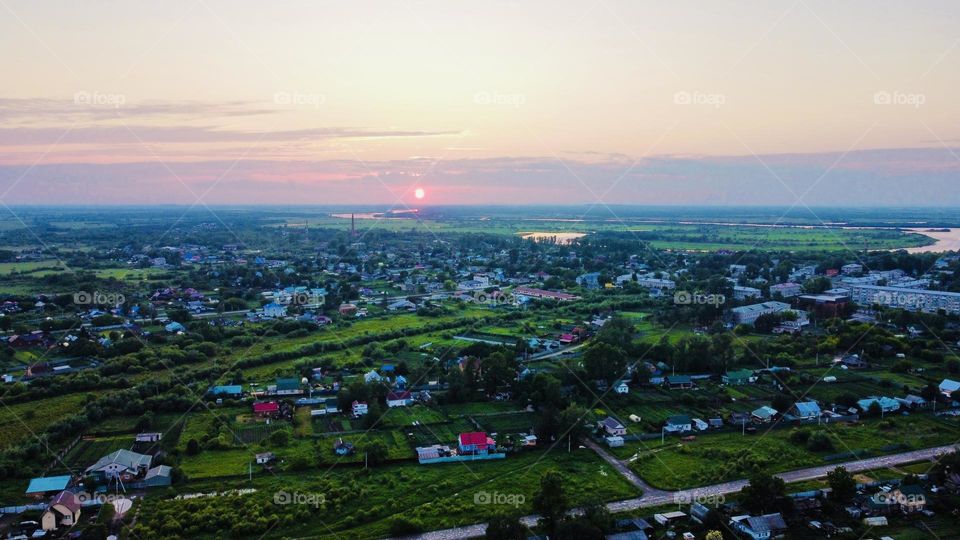 Закат в городке 