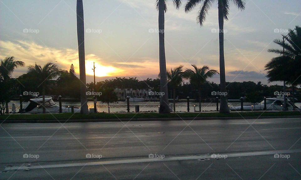 sunset in Miami