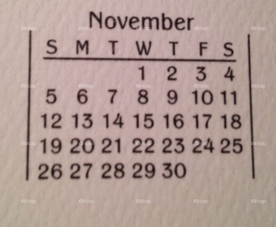 November 2017 dates