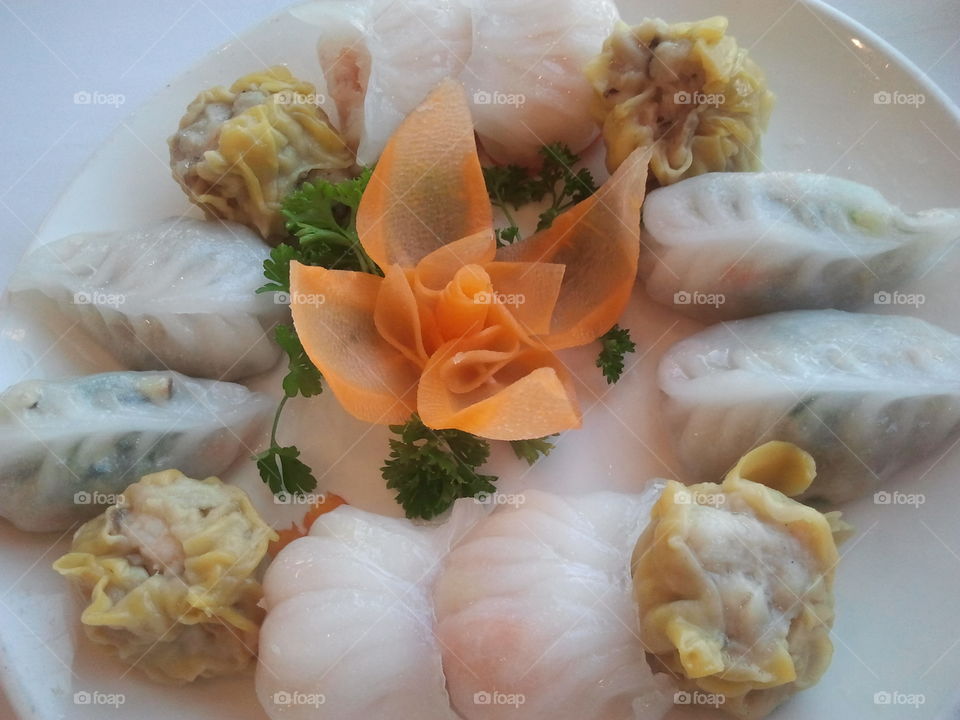 Dim Sum Happiness. Sample dim sum from the Chinese restaurant. 