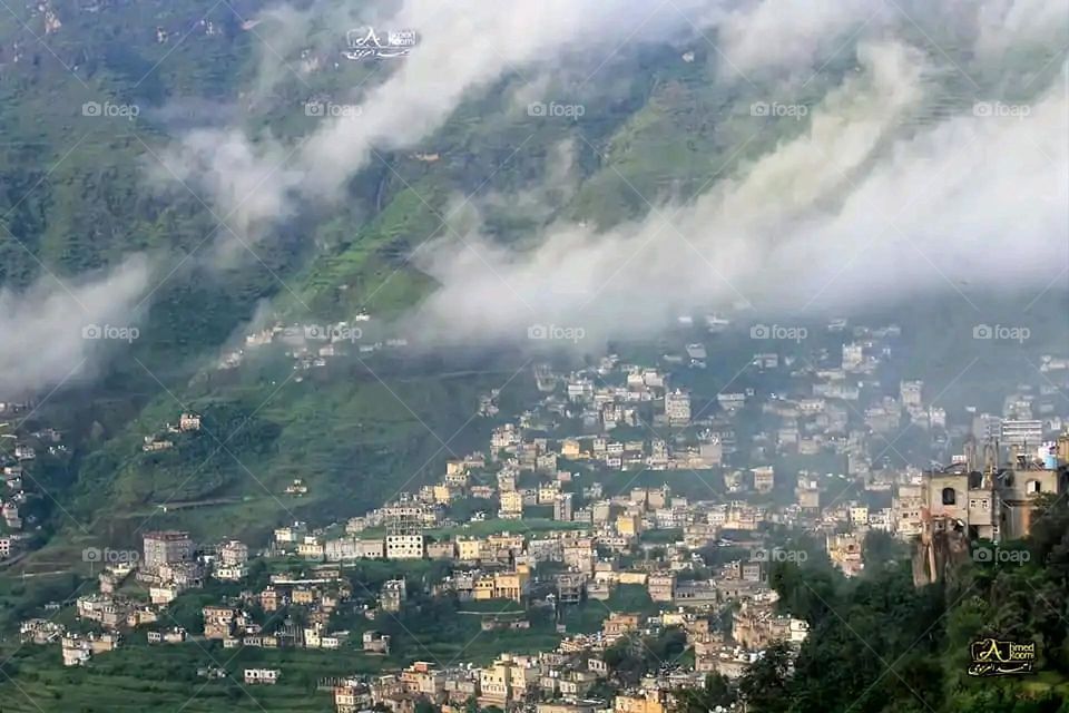 Glory be to God, the magnificent and picturesque view and the natural green trees are a view that is nothing more wonderful than it