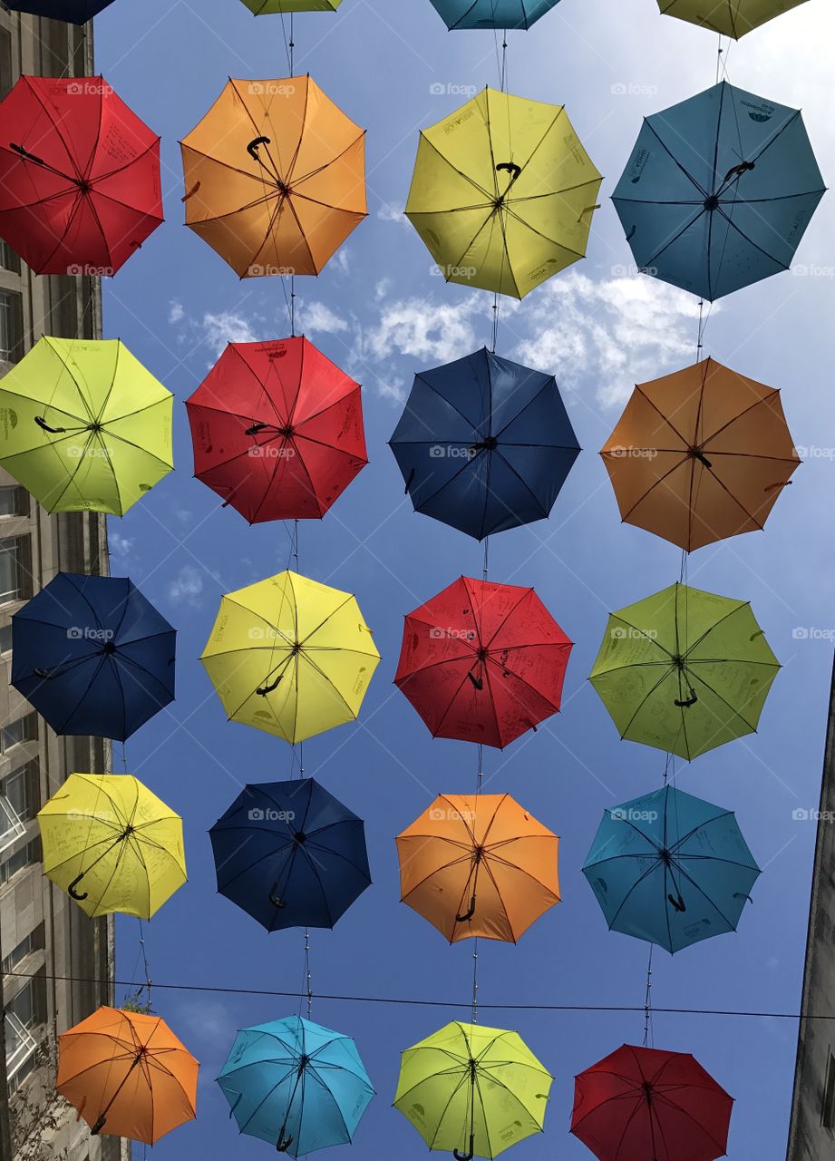 Underneath the umbrellas.. 