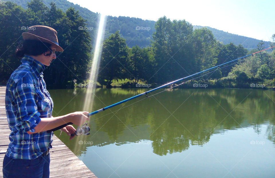 Fishing time, summer day