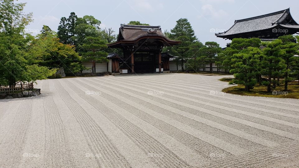 Buddhist Zen Rock Garden - Kyoto Japan