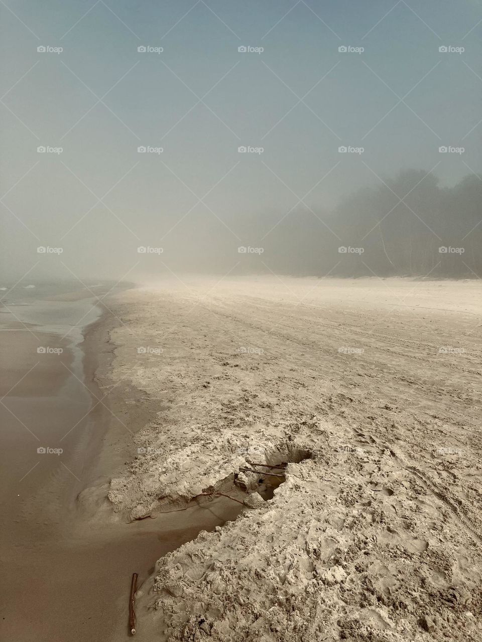 Foggy beach