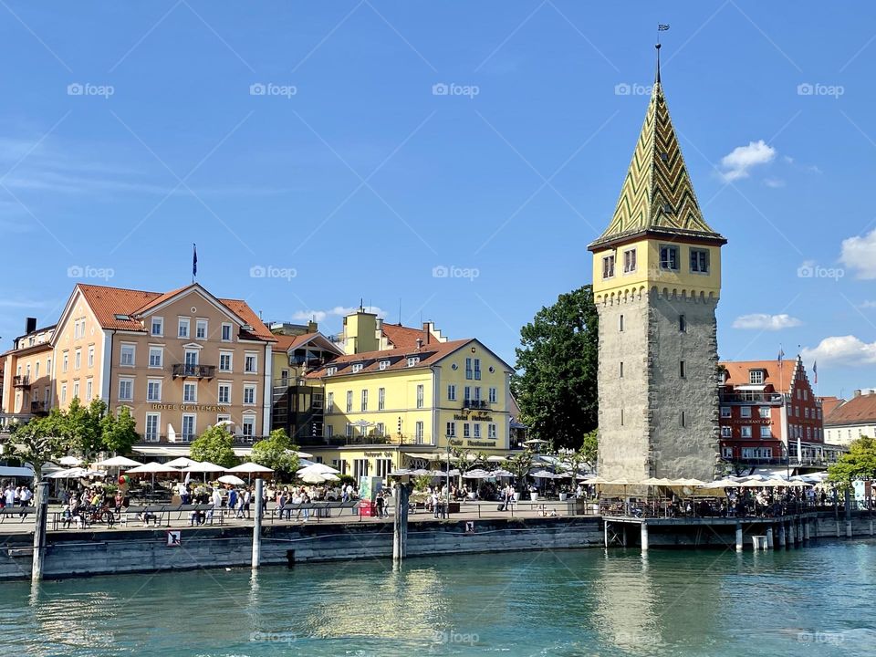 View of the port of Lindau from the scheduled boat