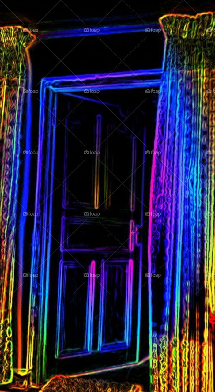 beautiful view of door amazing lights