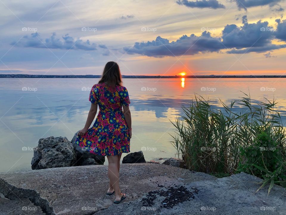 Sunset seen from the island