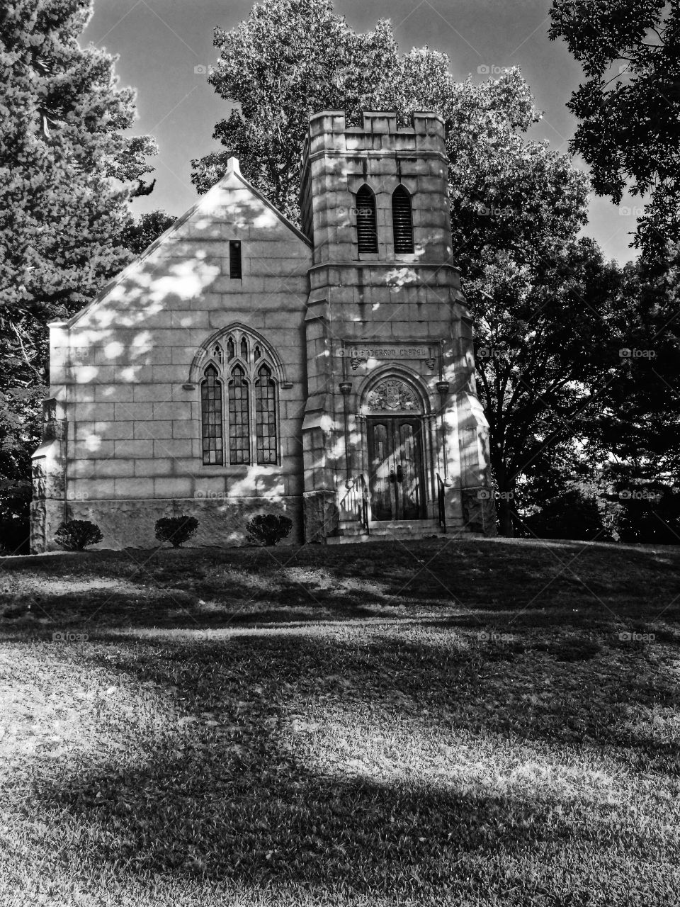Castle-like chapel. Adorable Chapel with Castle-like features in a cemetery in Nashua, NH.