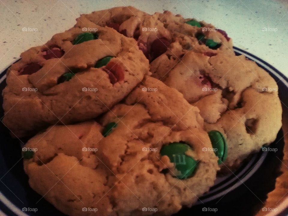 First M&M Cookies. This is my first try at making homemade M&M cookies from scratch. They are tasty.