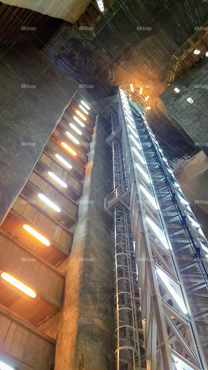 picture from 100 meters underground, Turda salt mine, Romania