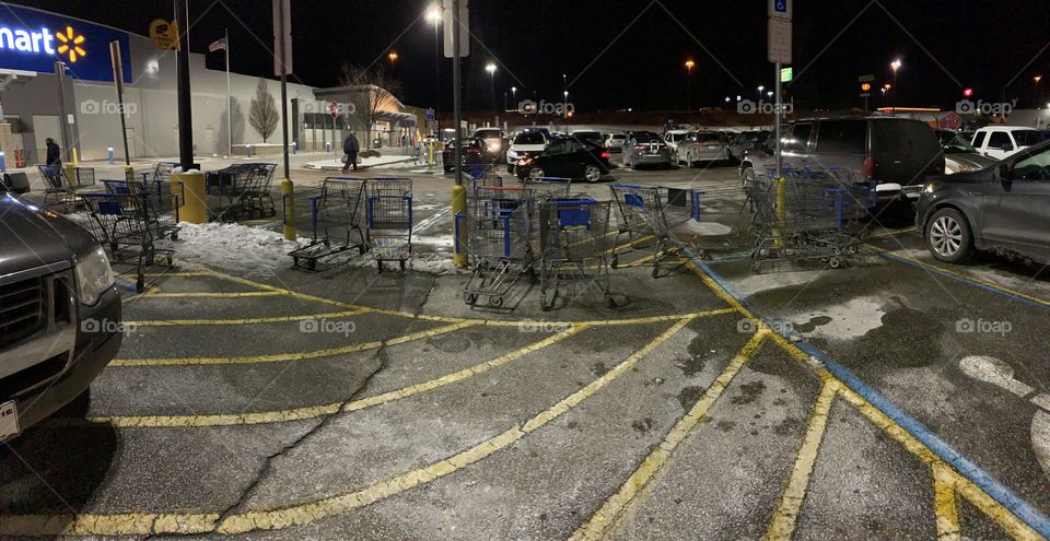 Carts in parking lot