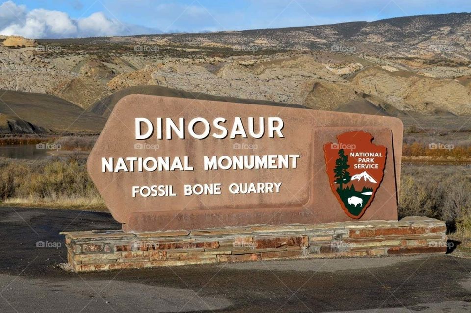 Dinosaur National Monument, sign, National Park Service, Jensen, UT