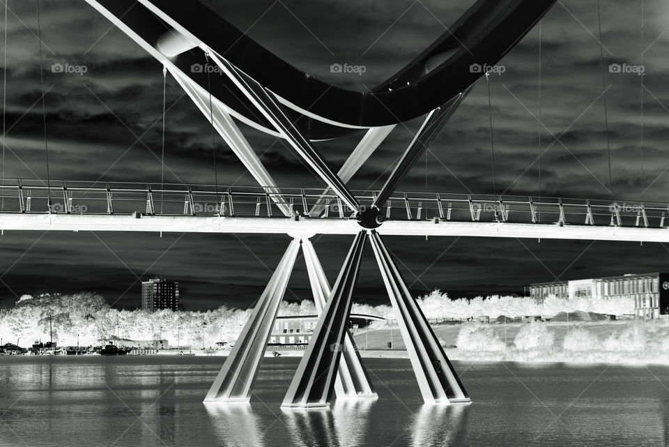 Infinity Bridge. Stockton. negative image
