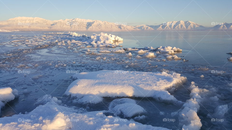 Frozen Utah Lake