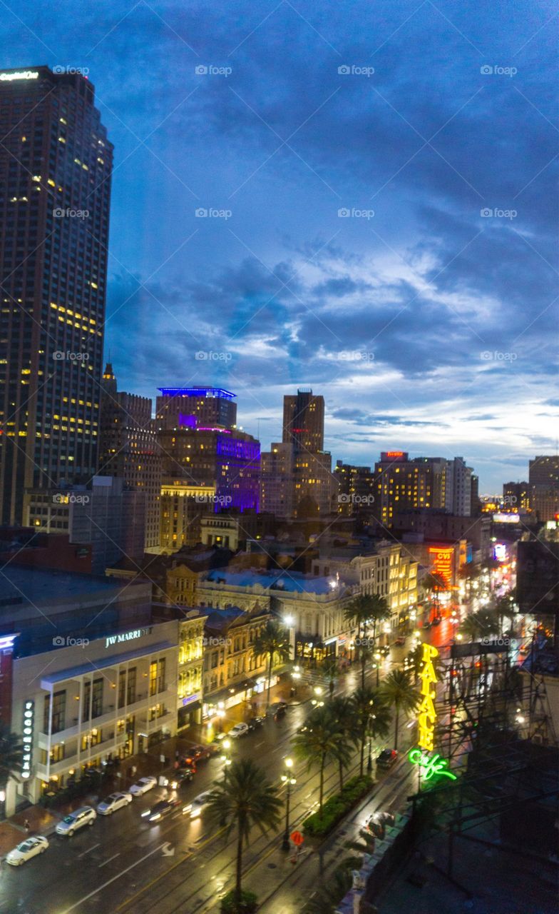 New Orleans' Canal Street at Night