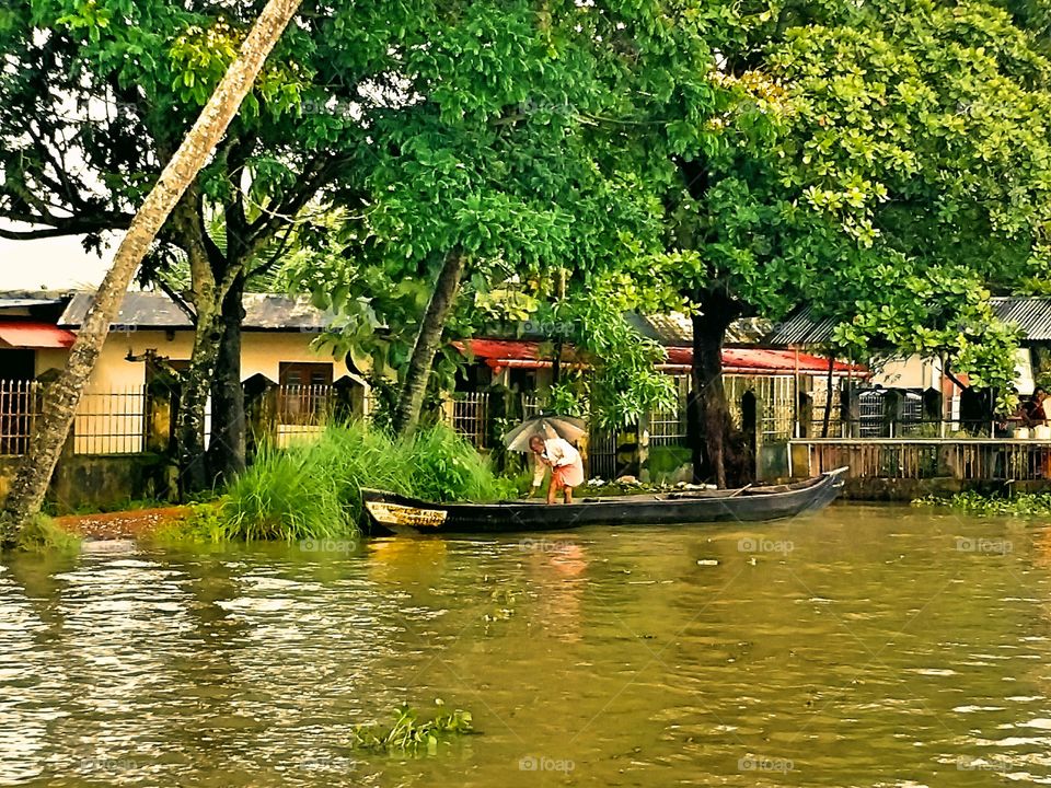 Backwater travel in monsoon season