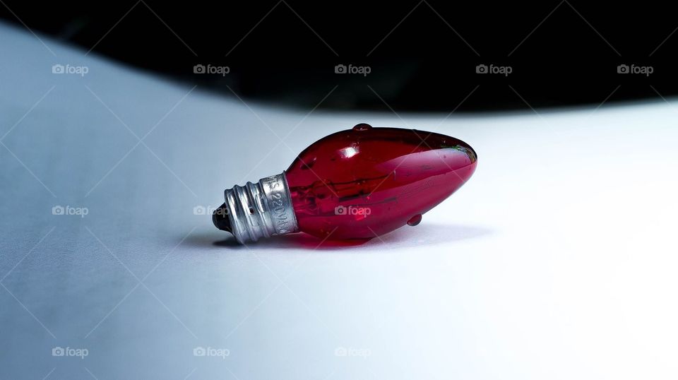 Red colour light bulb