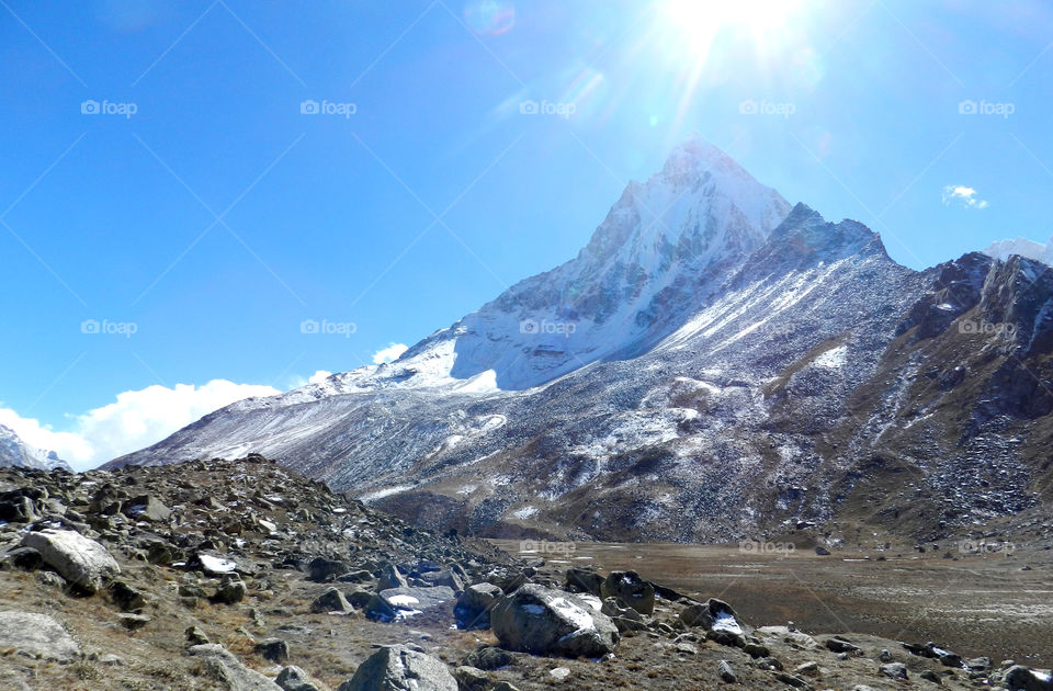 sunlight on the mountain