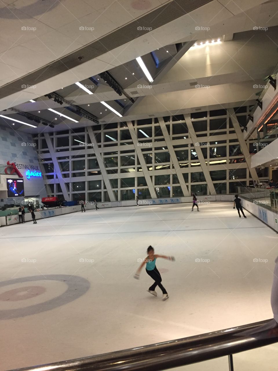 Festival Walk Ice Rink in Hong Kong, Festival Walk Mall. A Program in backwards order. 