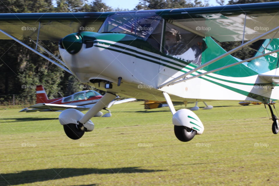 Private plane takeoff 