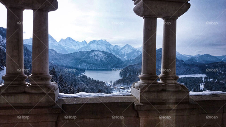 View from the balcony, Neuschwanstein Castle,Germany