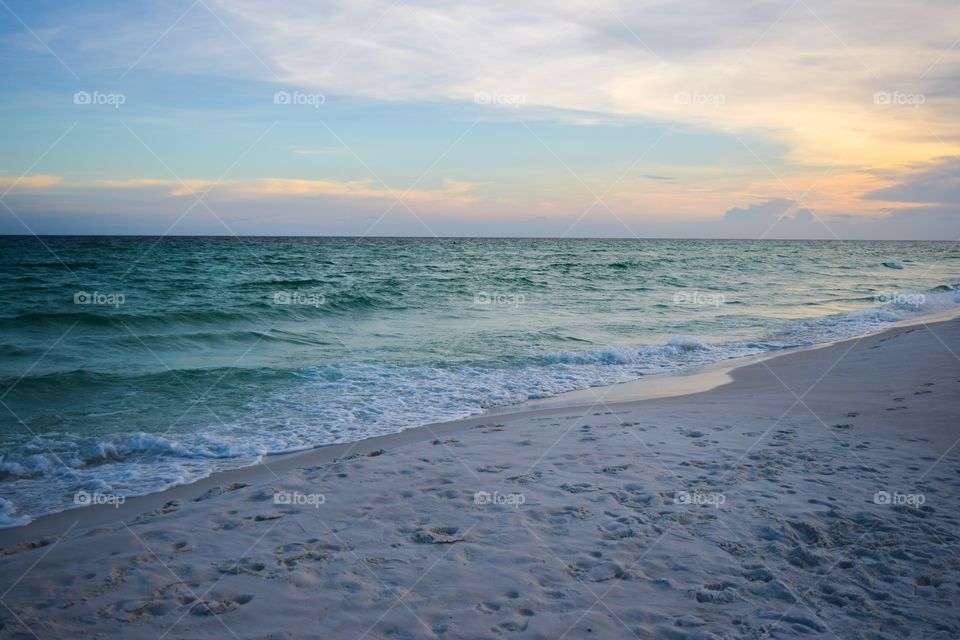  Beach scene at dusk
