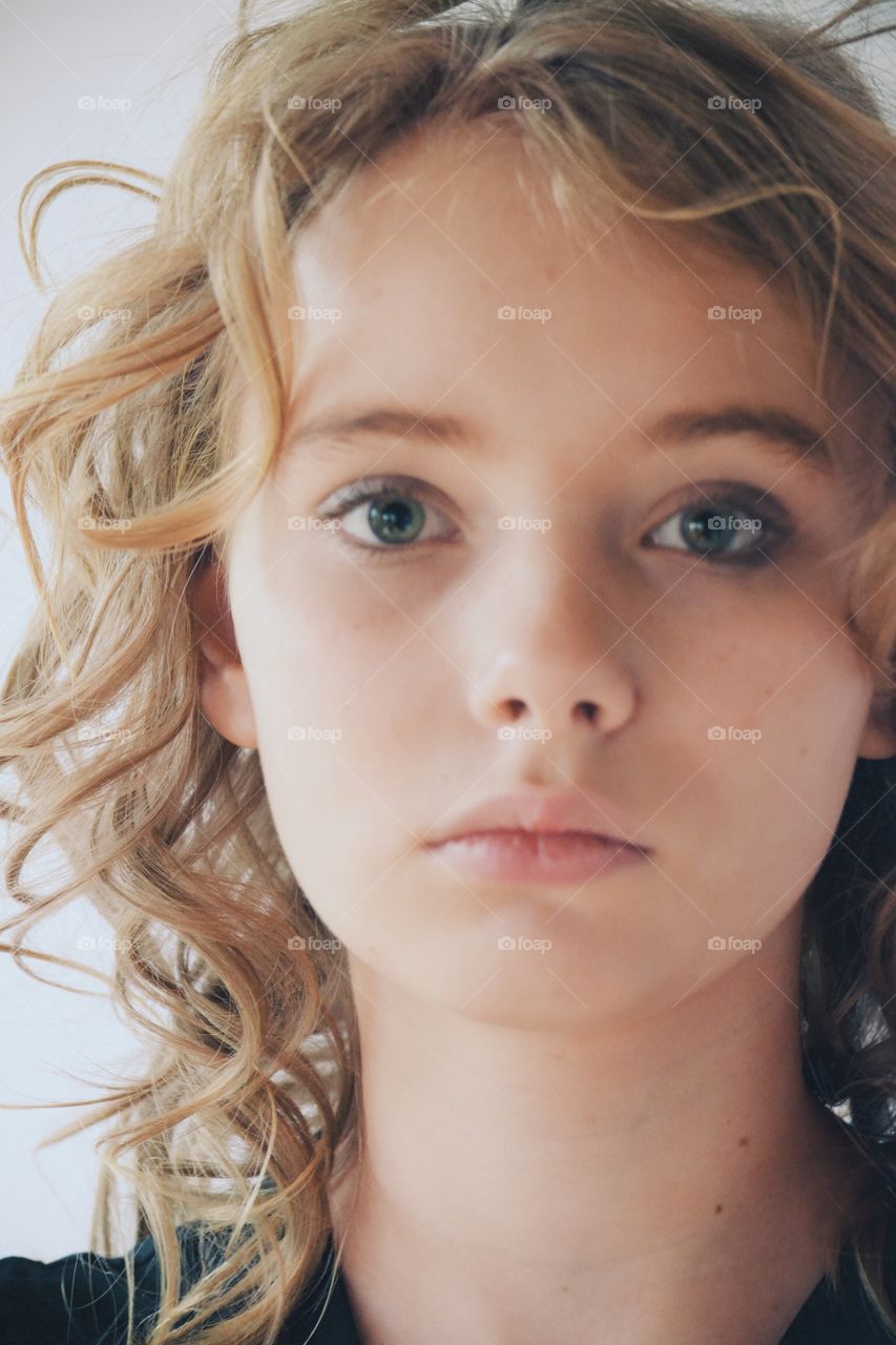 Girl in curly hair