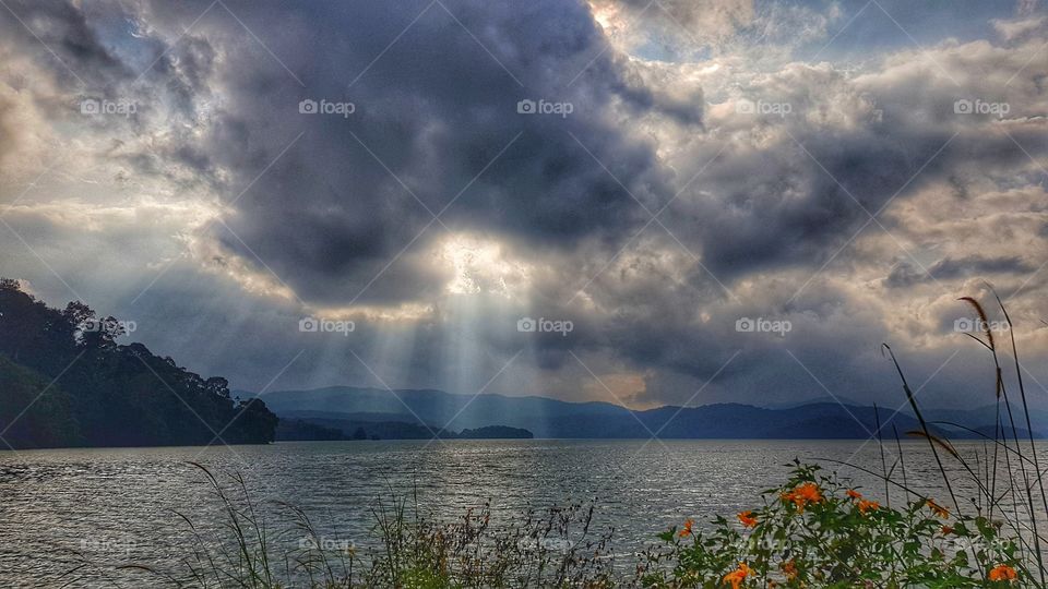 Glittering sunshine.