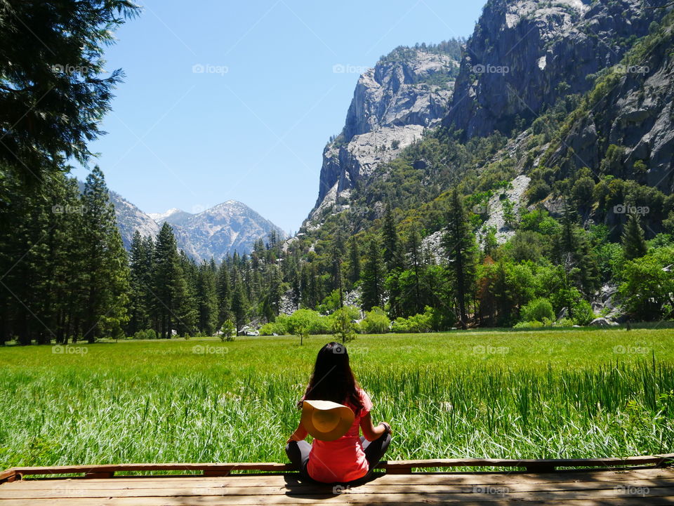 Stopping for a rest on a hike in the high Sierras