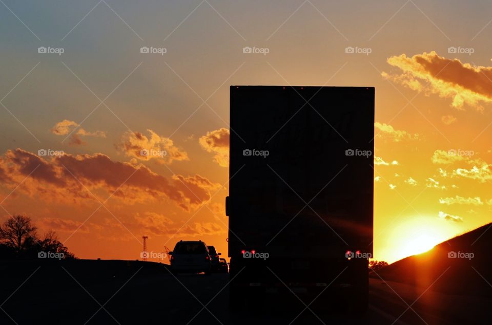 Trucking at Sunset