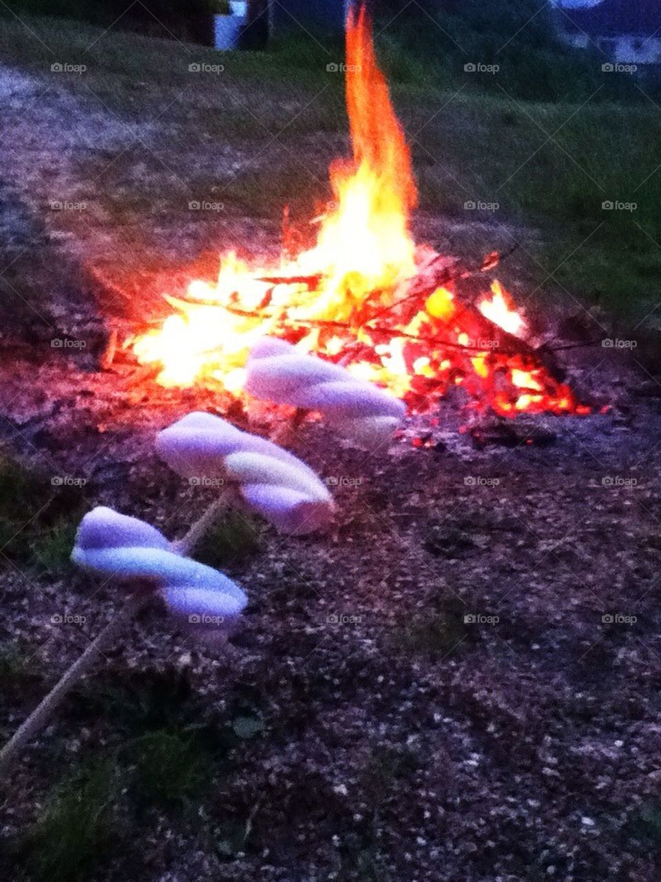 Toasty bonfire and marshmallows